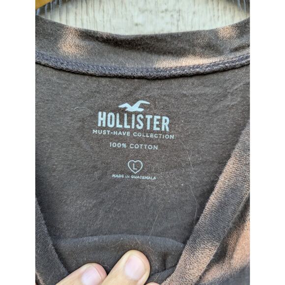 Hollister Bleach Dye Death Moth Crop Top Alternative Cotton L Preppy Beach - Picture 4 of 4